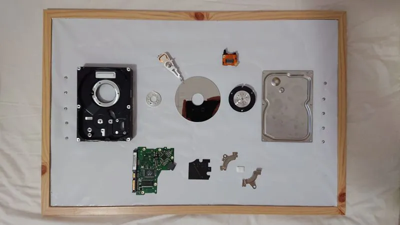A broken Hard Drive that i dismantled and made into a nice looking frame.